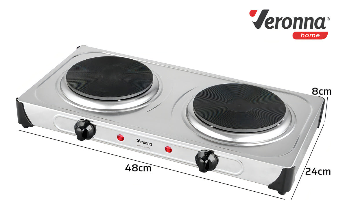 Fogão Elétrico De Mesa Portátil Cooktop 2 Bocas 2000w Ves2000 Brasare Supreme Veronna 220v