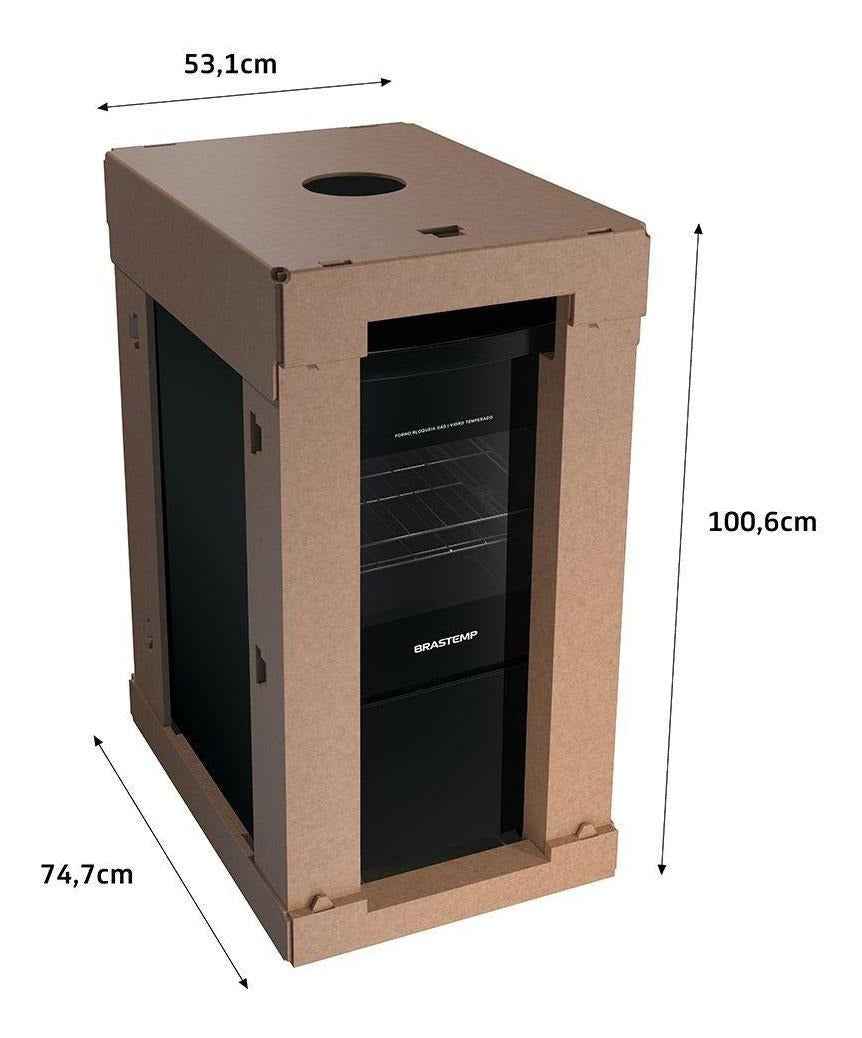 Fogão 4 Bocas Vidro Grade Dupla Bfo4vae Preto Brastemp 110V/220V