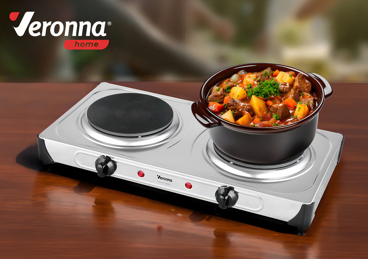 Fogão Elétrico De Mesa Portátil Cooktop 2 Bocas 2000w Ves2000 Brasare Supreme Veronna 220v