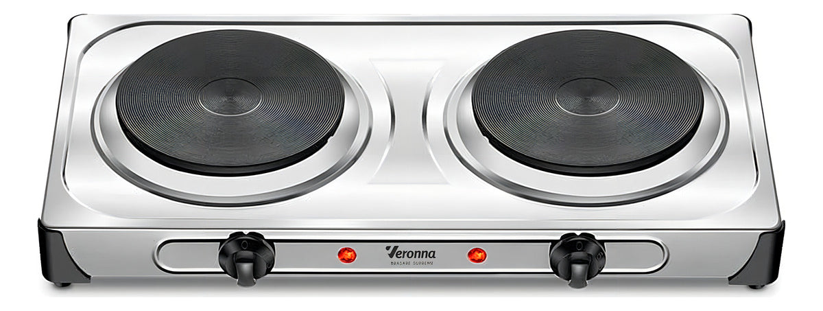 Fogão Elétrico De Mesa Portátil Cooktop 2 Bocas 2000w Ves2000 Brasare Supreme Veronna 220v
