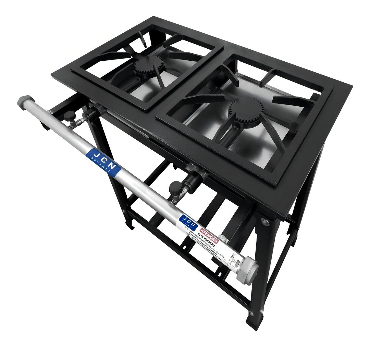 Fogão Industrial De Piso 2 Bocas Alta Pressão P5 30x30cm Jcn Cor Preto Tipo de conexão Gás engarrafado Gás