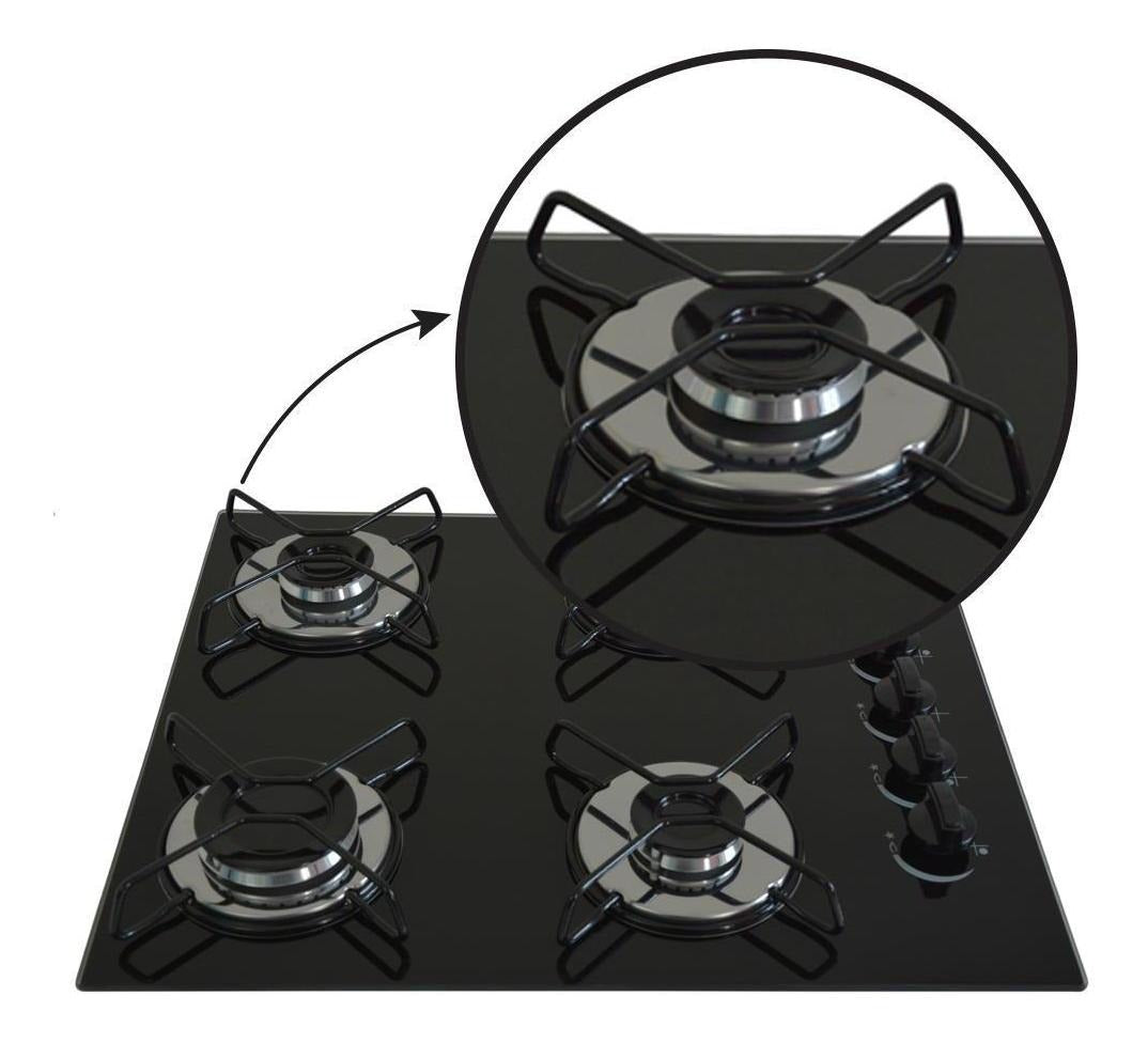Fogão Cooktop Gás 4 Bocas Ultra Chama 127v/220v Preto