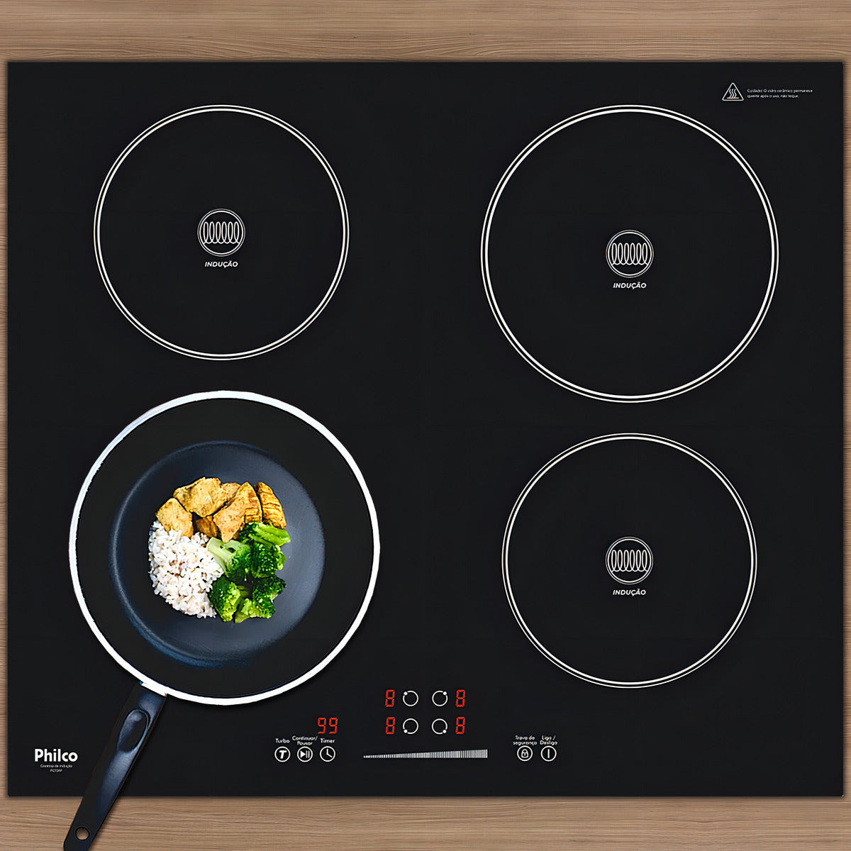 Fogão Cooktop De Indução Philco 4 Bocas Pct04p Preto 220v