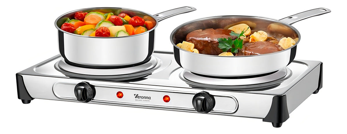 Fogão Elétrico De Mesa Portátil Cooktop 2 Bocas 2000w Ves2000 Brasare Supreme Veronna 220v