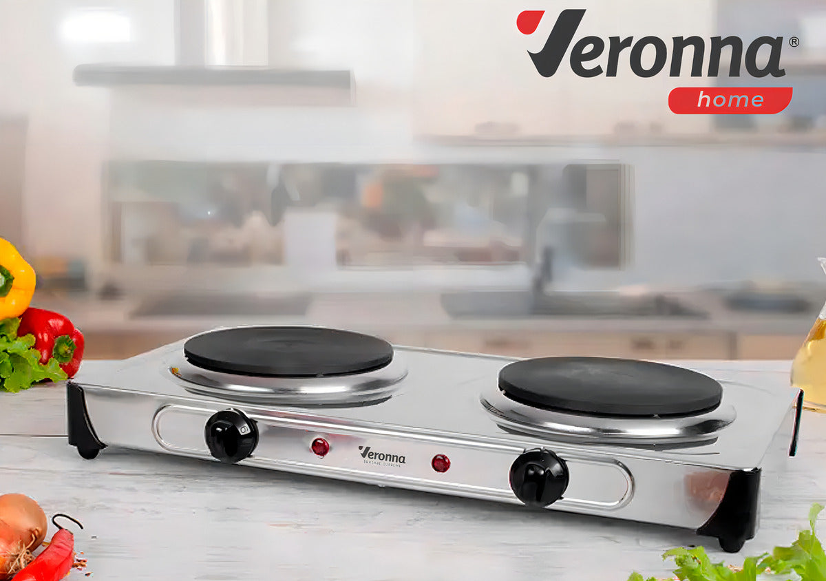 Fogão Elétrico De Mesa Portátil Cooktop 2 Bocas 2000w Ves2000 Brasare Supreme Veronna 220v