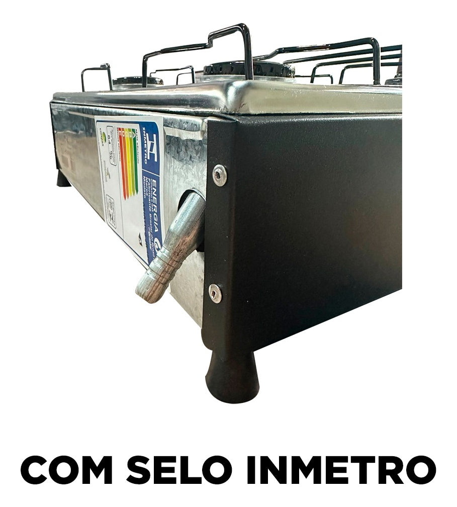 Fogão Cooktop De Mesa Portátil A Gás 4 Bocas Braslar Bivolt