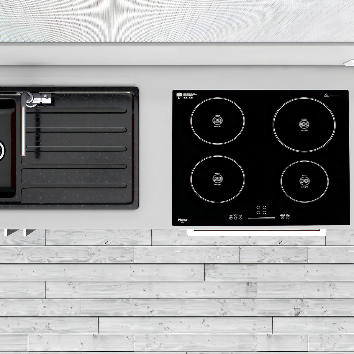 Fogão Cooktop De Indução Philco 4 Bocas Pct04p Preto 220v