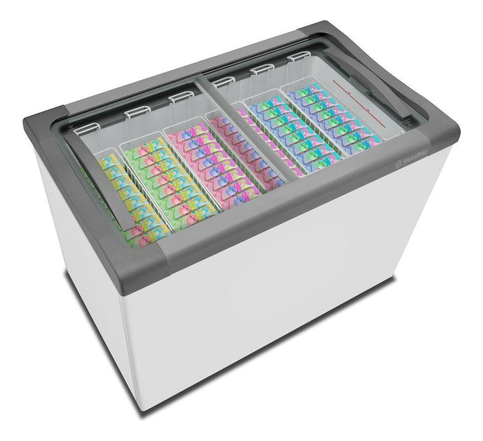 Expositor&nbsp;horizontal&nbsp;metalfrio&nbsp;284l 127v 2 Portas Branco