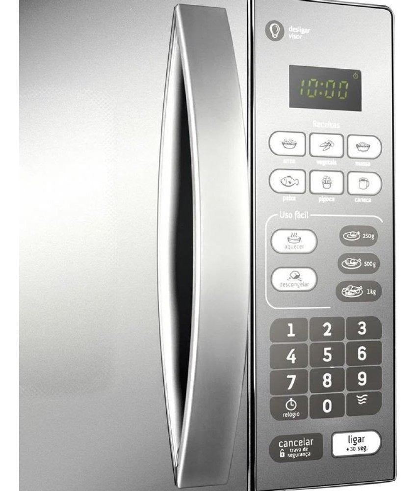 Micro-ondas Cm020bf 20 Litros Espelhado Com Função Descongelar Cor Cinza/inox Consul 220v