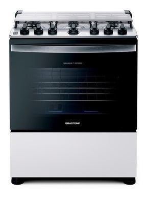 Fogão Brastemp 6 Bocas Branco Com Botões Removíveis E Exclus Tipo de conexão Gás engarrafado 110V/220V
