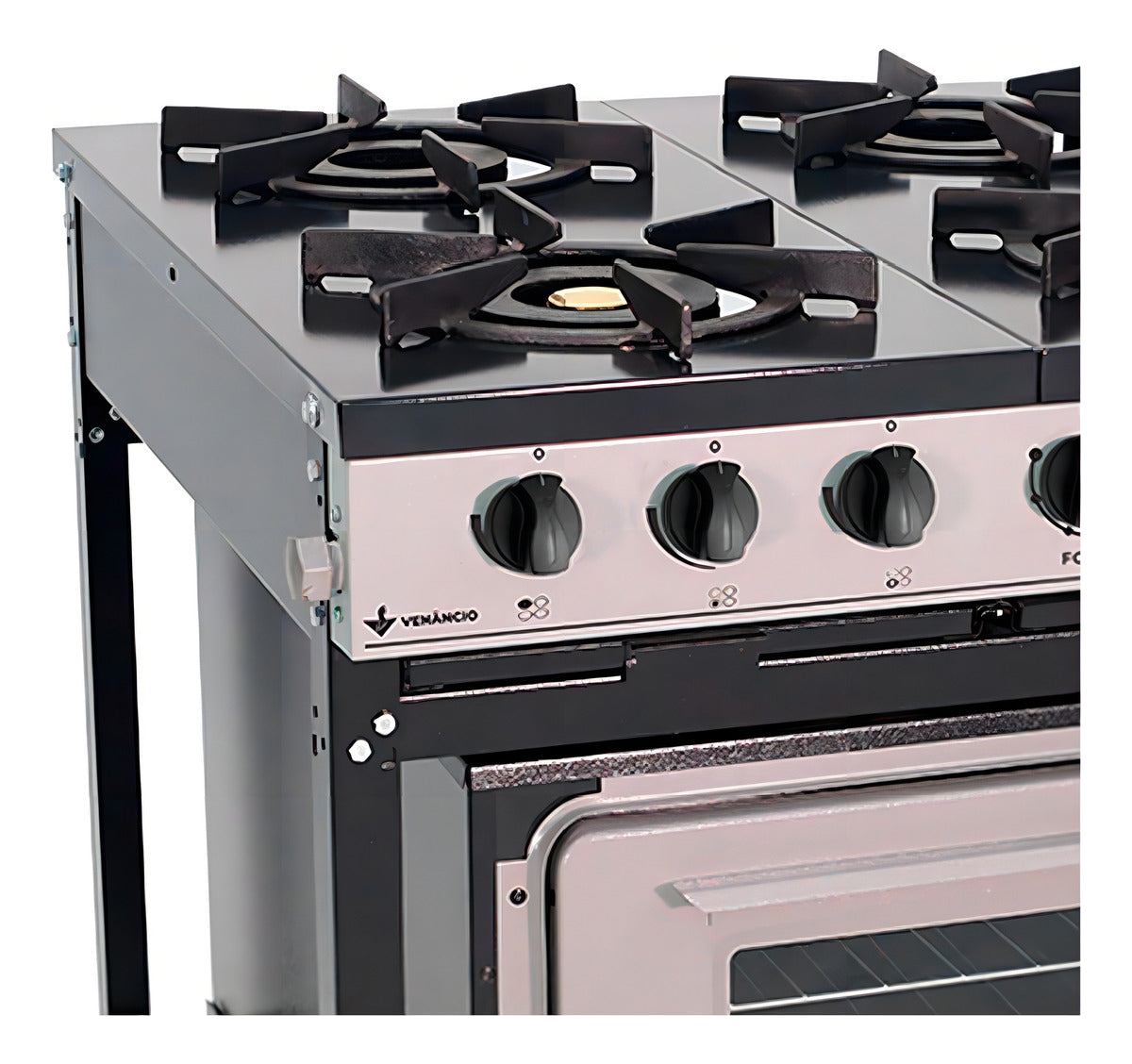 Fogão industrial Venâncio Bravo Multicores BR4BF com porta com visor - cinza