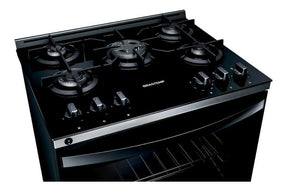 Fogão Brastemp 5 Bocas Preto Com Mesa De Vidro E Turbo Chama Tipo de conexão Gás engarrafado 110V/220V