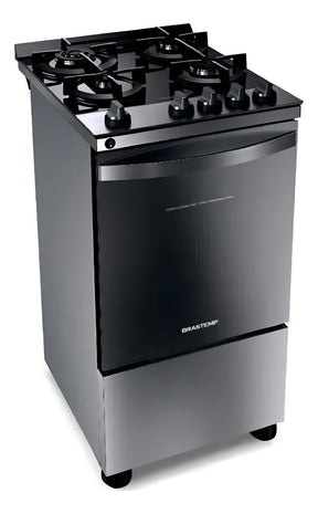 Fogão Brastemp BFO4VBRRNA com porta cega 127V - aço inoxidável