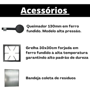 Fogão Industrial De Piso 2 Bocas Alta Pressão P5 30x30cm Jcn Cor Preto Tipo de conexão Gás engarrafado Gás