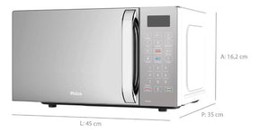 Micro-ondas PMO23EB Limpa Fácil 20L Potência de 1100W Cor Branco Philco 127V