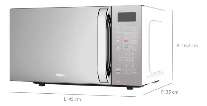 Micro-ondas PMO23EB Limpa Fácil 20L Potência de 1100W Cor Branco Philco 127V