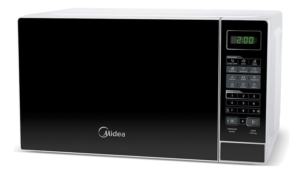 Micro-ondas 20l Branco Porta Preta Minuto Fácil Midea 110V