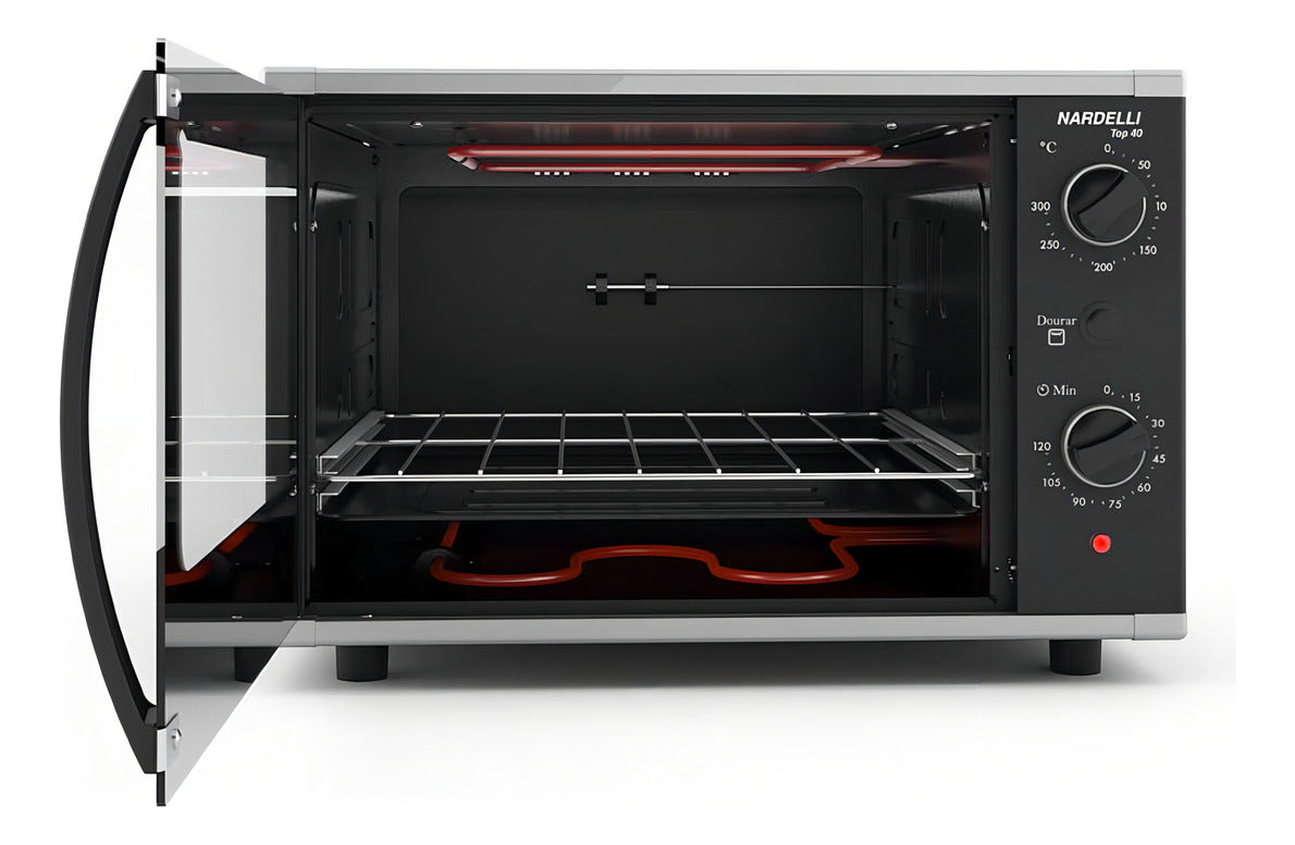 Forno Cozinha Elétrico De Bancada Preto 220v Top 40 Litros Cor Preto Voltagem 220v