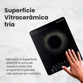 Cooktop Indução ACKI01I-01 Preto 1 Boca 1200W Agratto 127V