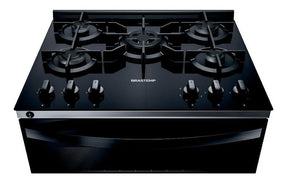 Fogão Brastemp 5 Bocas Preto Com Mesa De Vidro E Turbo Chama Tipo de conexão Gás engarrafado 110V/220V