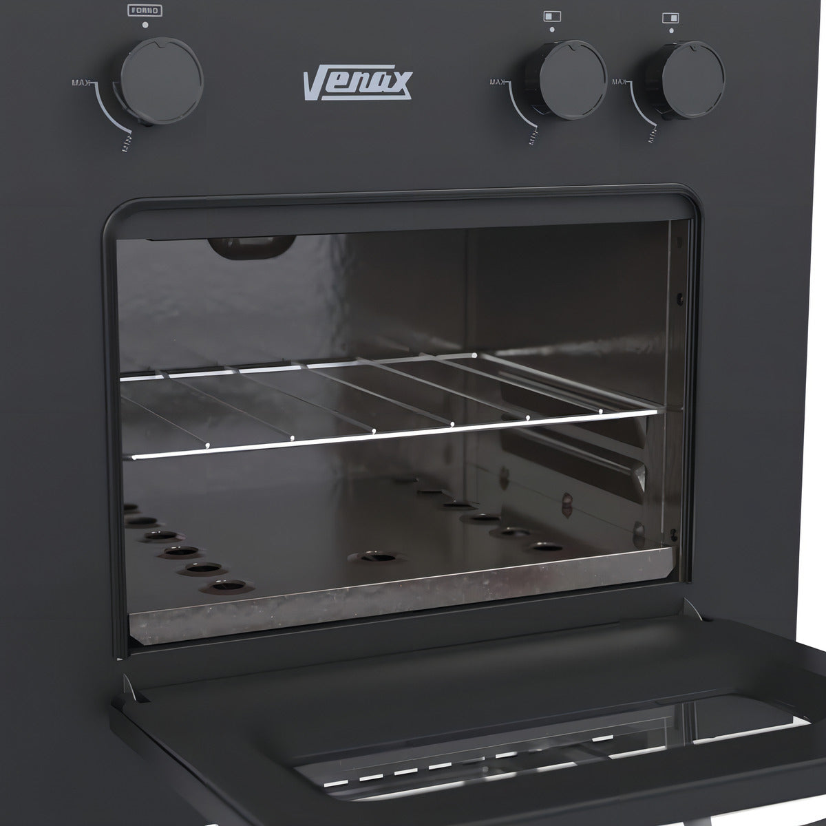 Fogao 2 Bocas Venax Mini Cook Preto Fosco Gas GLP
