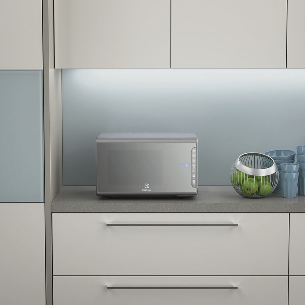 Micro-ondas MI41S 31L Espelhado Com Painel Integrado e Função Tira Odor Cor Prata Electrolux 127V