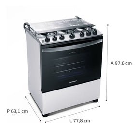 Fogão Brastemp 6 Bocas Branco Com Botões Removíveis E Exclus Tipo de conexão Gás engarrafado 110V/220V