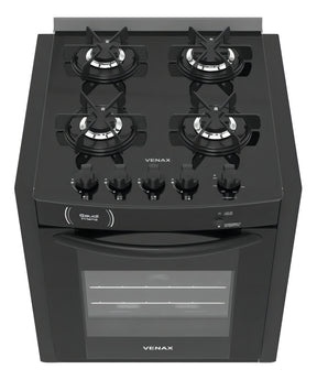 Fogão Venax Gaudí Prisma Vítreo com porta com visor 127V/220V - preto