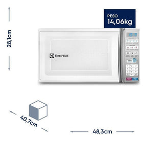 Micro-ondas de Bancada Electrolux Branco 27L com 55 receitas pré-programadas no Menu Online MB37R 220v