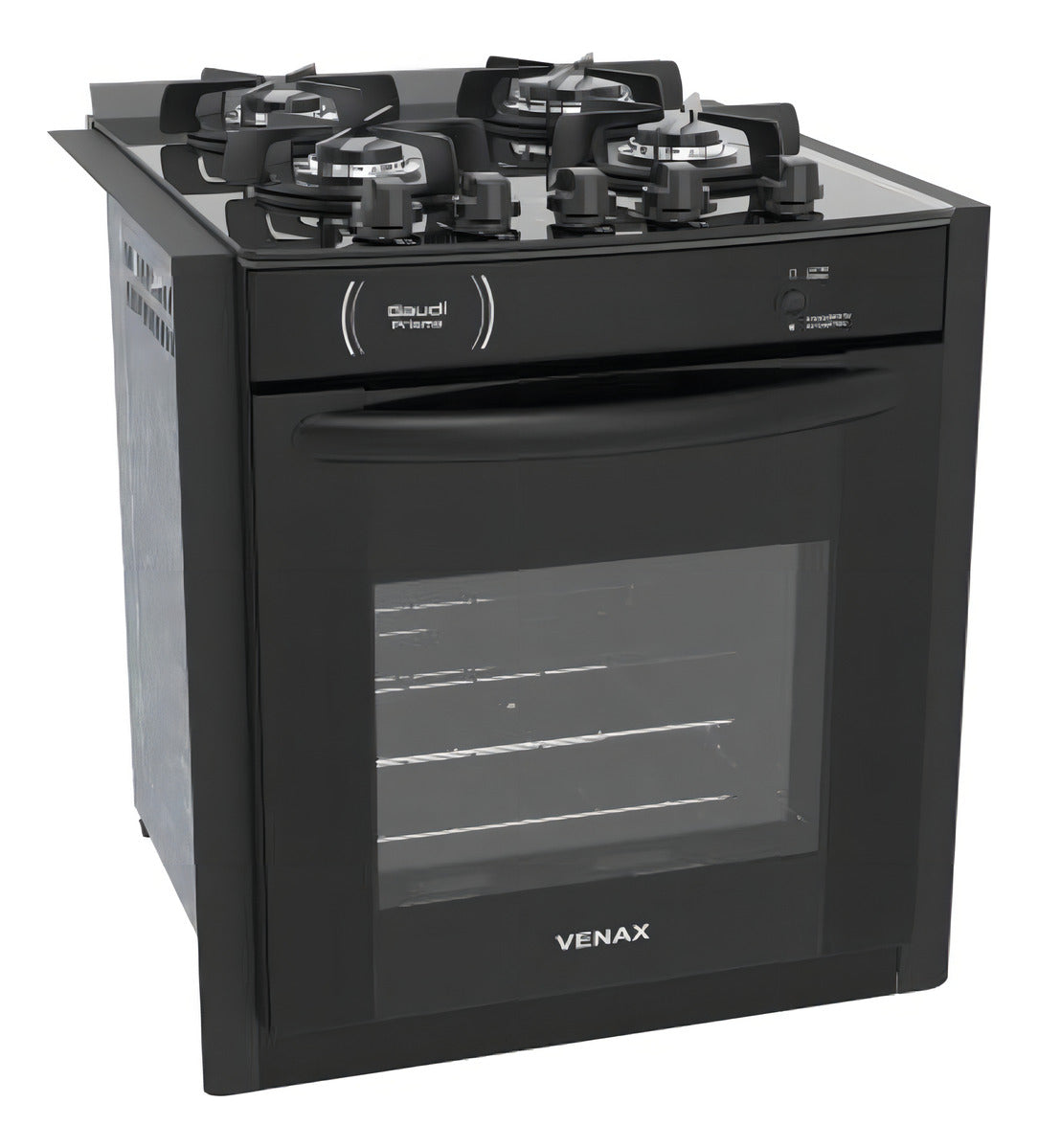 Fogão Venax Gaudí Prisma Vítreo com porta com visor 127V/220V - preto