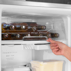 Geladeira Electrolux Frost Free 371L Turbo Congelamento Duplex Cor Inox DFX41 127v
