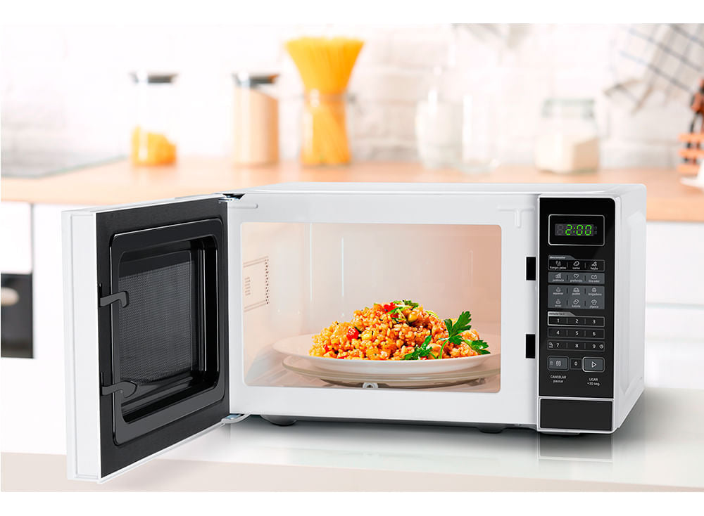 Micro-ondas 20l Branco Porta Preta Minuto Fácil Midea 110V