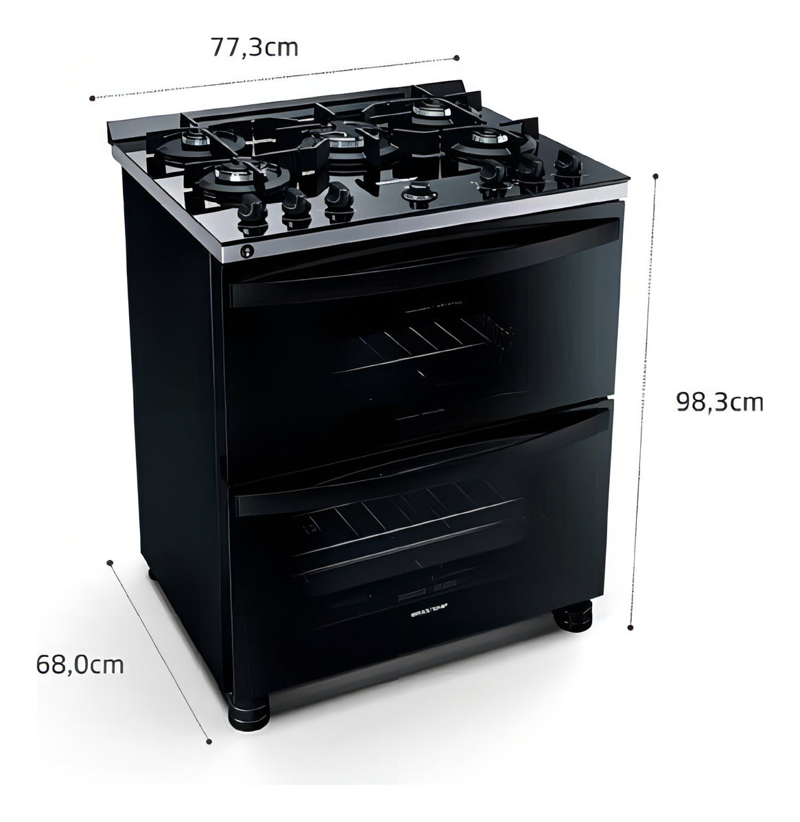 Fogão Brastemp BFD5VCE com porta com visor 220V - preto