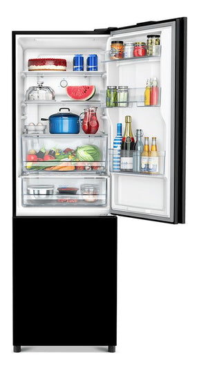 Geladeira Bb41 Black Glass 397l A+++ 60cm Panasonic Cor Preto 110V