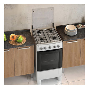 Fogão 4 Bocas Branco Itatiaia de chão Star Clean a gás Forno 51L com porta de vidro