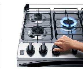 Fogão Brastemp 5 Bocas Duplo Forno Cor Inox Com Botões Remov Tipo de conexão Gás engarrafado 110V