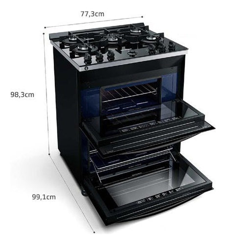 Fogão Brastemp BFD5VCE com porta com visor 220V - preto