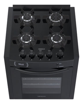 Fogão Venax Gaudí Prisma Vítreo com porta com visor 127V/220V - preto