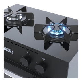 Fogao 2 Bocas Venax Mini Cook Preto Fosco Gas GLP