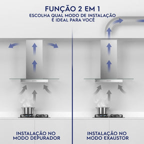 Coifa De Ilha Electrolux 90cm Vidro Com Luz De Led Efficient 220V