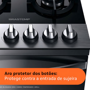 Fogão Brastemp BFO4VBR com porta com visor 127V - inox