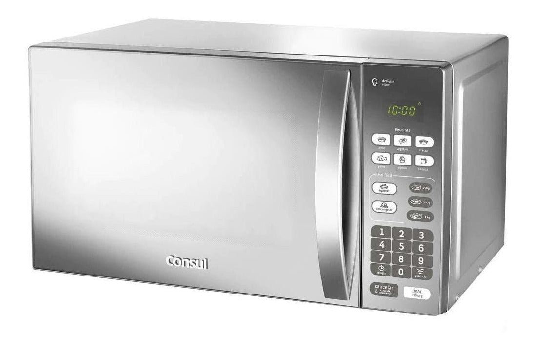 Micro-ondas Cm020bf 20 Litros Espelhado Com Função Descongelar Cor Cinza/inox Consul 220v
