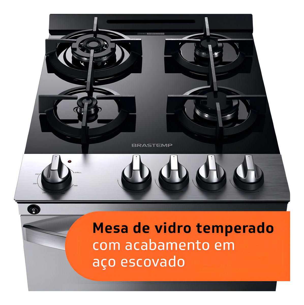 Fogão Brastemp BFO4VBR com porta com visor 127V - inox