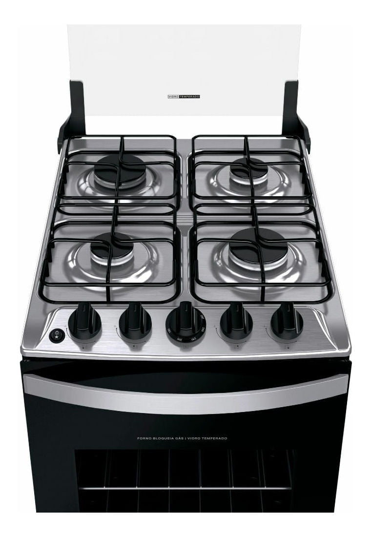 Fogão 4 Bocas Acendimento Elétrico Bfo4nbr Inox Brastemp 110V/220V