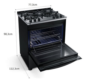 Fogão Brastemp 5 Bocas Preto Com Mesa De Vidro E Turbo Chama Tipo de conexão Gás engarrafado 110V/220V