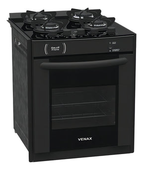 Fogão Venax Gaudí Prisma Vítreo com porta com visor 127V/220V - preto
